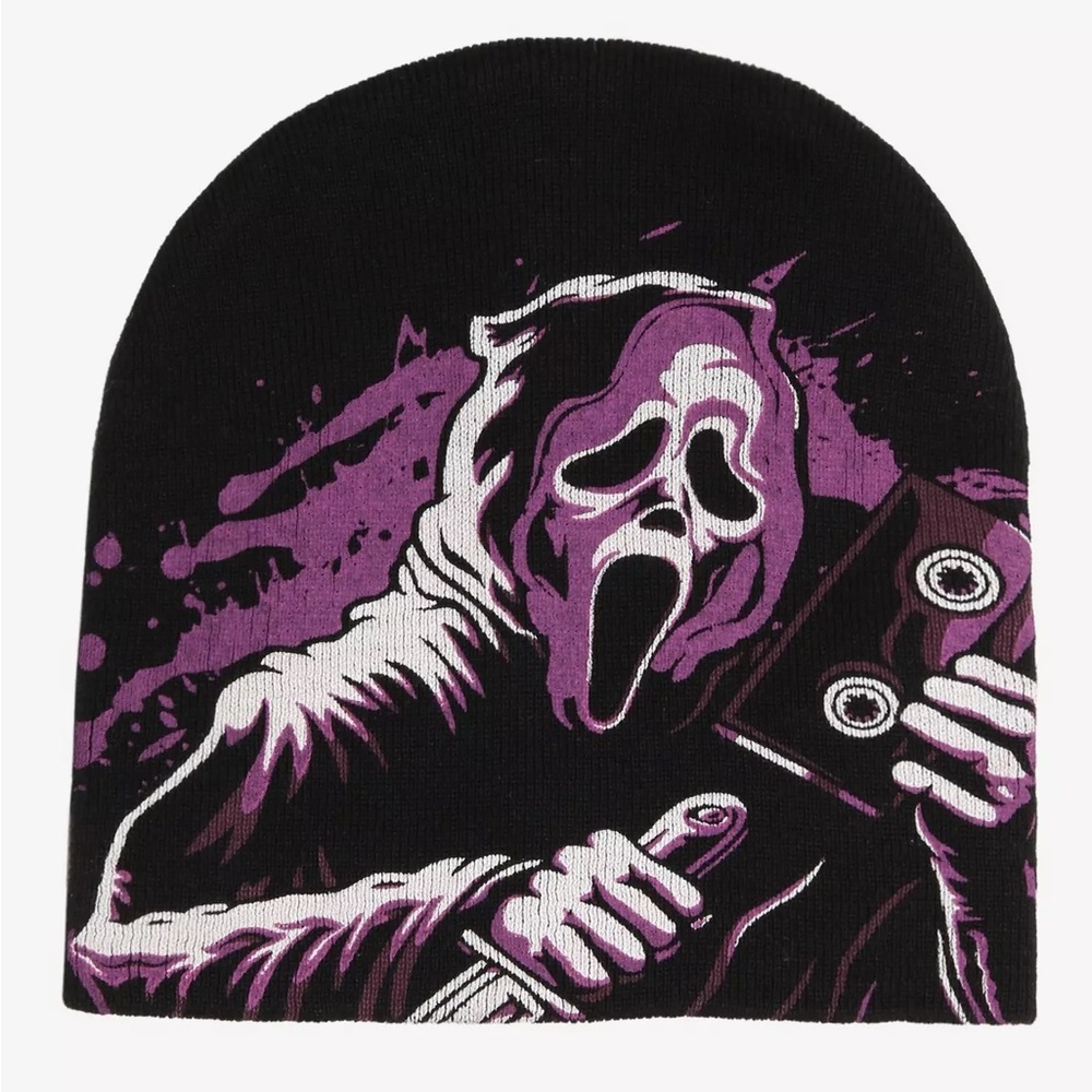 Ghost Face‎ Purple Print Beanie Hot Topic Scream Horror